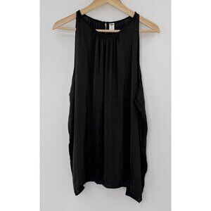 Old Navy Plus Size Sheer Shiny Satin Black Tunic Blouse XXL Event Classic Preppy